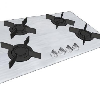 四眼燃气灶SU模型下载_sketchup草图大师SKP模型