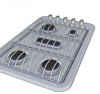 五眼燃气灶具SU模型下载_sketchup草图大师SKP模型