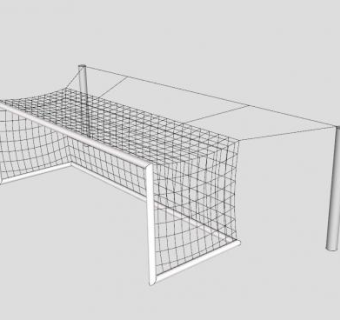 后柱拉网足球门SU模型下载_sketchup草图大师SKP模型