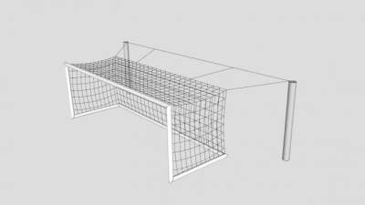 后柱拉网足球门SU模型下载_sketchup草图大师SKP模型