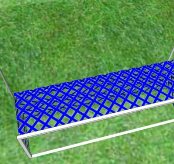 足球场的蓝网球门SU模型下载_sketchup草图大师SKP模型