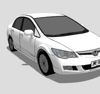 本田思域车模汽车SU模型_su模型下载 草图大师模型_SKP模型