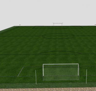 足球场地和足球门SU模型下载_sketchup草图大师SKP模型