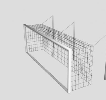 十一人场比赛标准足球门SU模型下载_sketchup草图大师SKP模型