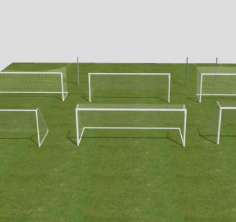 6种不同规格的足球门SU模型下载_sketchup草图大师SKP模型