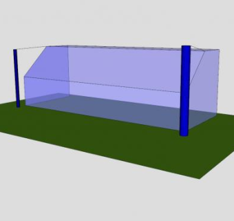蓝色足球网门SU模型下载_sketchup草图大师SKP模型