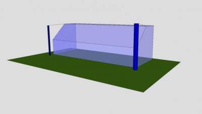 蓝色足球网门SU模型下载_sketchup草图大师SKP模型