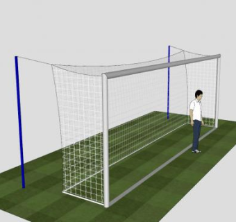 蓝色拉网杆足球门SU模型下载_sketchup草图大师SKP模型