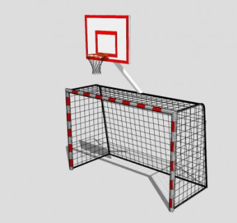足球球门连接篮球筐SU模型下载_sketchup草图大师SKP模型
