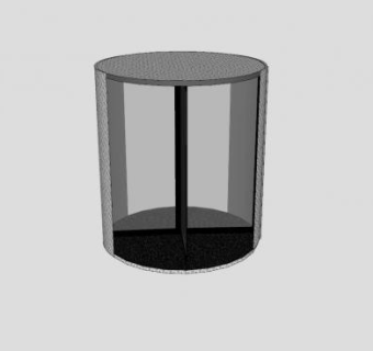 环柱旋转门SU模型下载_sketchup草图大师SKP模型