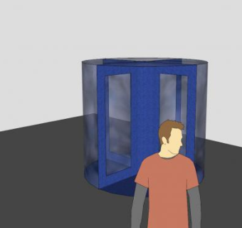 四翼旋转门SU模型下载_sketchup草图大师SKP模型