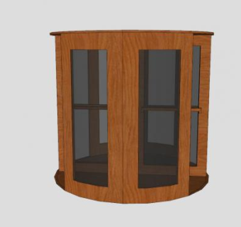 木制玻璃旋转门SU模型下载_sketchup草图大师SKP模型