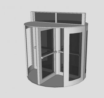 商务楼十字形旋转门SU模型下载_sketchup草图大师SKP模型