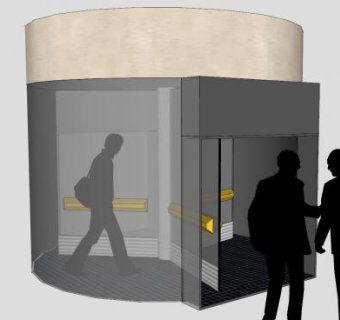 旋转玻璃门SU模型下载_sketchup草图大师SKP模型