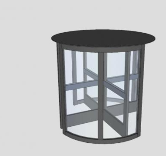 金属玻璃旋转门SU模型下载_sketchup草图大师SKP模型
