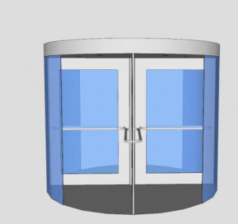 玻璃扶手旋转门SU模型下载_sketchup草图大师SKP模型