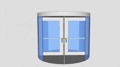 玻璃扶手旋转门SU模型下载_sketchup草图大师SKP模型