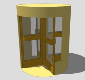黄色手动旋转门SU模型下载_sketchup草图大师SKP模型