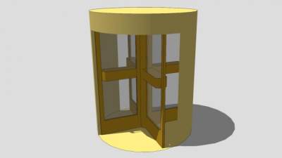 黄色手动旋转门SU模型下载_sketchup草图大师SKP模型