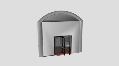 餐厅旋转玻璃门SU模型下载_sketchup草图大师SKP模型