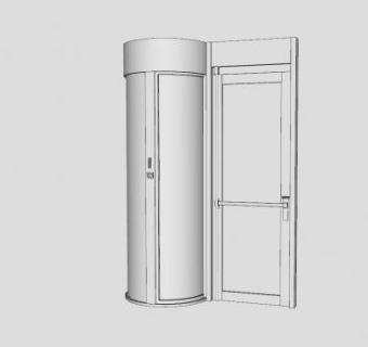 安全旋转玻璃门SU模型下载_sketchup草图大师SKP模型