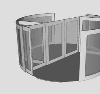 大型玻璃旋转门SU模型下载_sketchup草图大师SKP模型