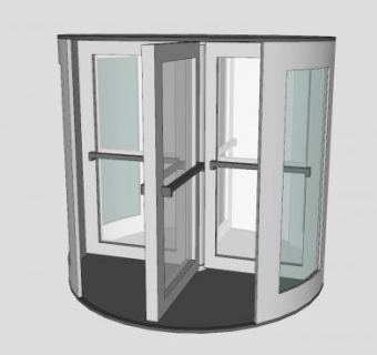 手动十字旋转门SU模型下载_sketchup草图大师SKP模型