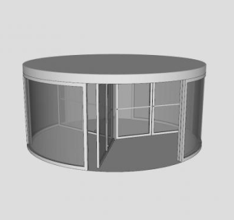 商场玻璃旋转门SU模型下载_sketchup草图大师SKP模型