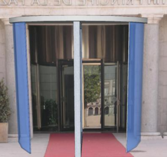 酒店旋转玻璃门SU模型下载_sketchup草图大师SKP模型