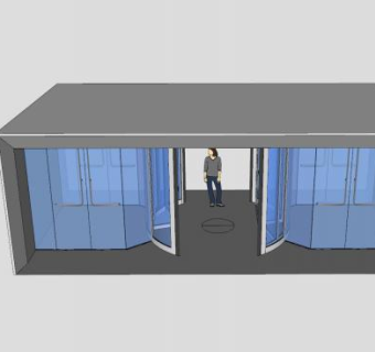 旋转玻璃门入口SU模型下载_sketchup草图大师SKP模型