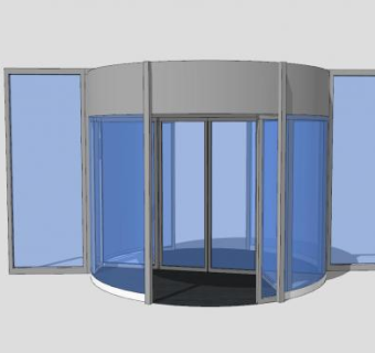 水晶旋转门SU模型下载_sketchup草图大师SKP模型