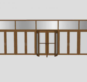 木制旋转玻璃门SU模型下载_sketchup草图大师SKP模型