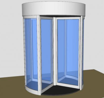 四翼旋转玻璃门SU模型下载_sketchup草图大师SKP模型