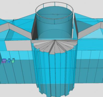 希望世博中心旋转大门SU模型下载_sketchup草图大师SKP模型