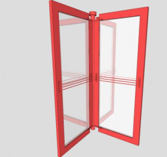 粉色十字旋转门SU模型下载_sketchup草图大师SKP模型