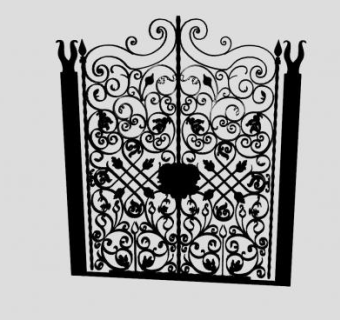 欧式铁艺门SU模型下载_sketchup草图大师SKP模型