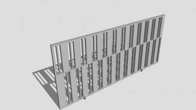 铁制镂空滑动门SU模型下载_sketchup草图大师SKP模型