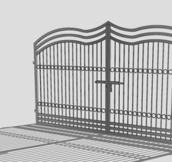 室外铁制大门SU模型下载_sketchup草图大师SKP模型