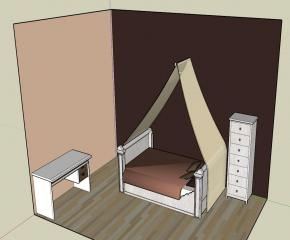 现代古典家居主卧室SU模型下载_sketchup草图大师SKP模型