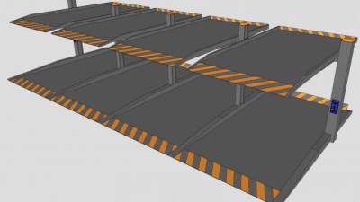 停车场升降机SU模型下载_sketchup草图大师SKP模型