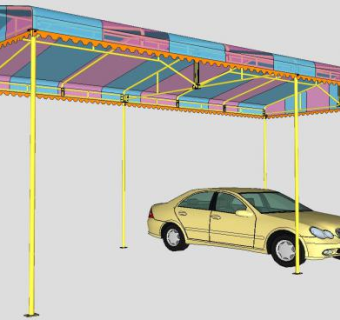 休闲帐篷停车SU模型下载_sketchup草图大师SKP模型