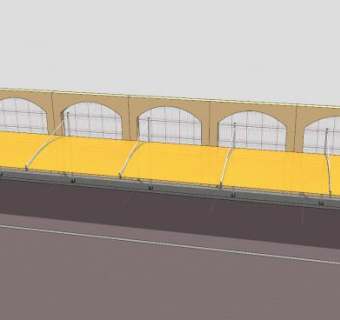 停车场遮阳弯桁架SU模型下载_sketchup草图大师SKP模型