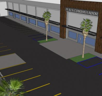 宅外广场停车场SU模型下载_sketchup草图大师SKP模型
