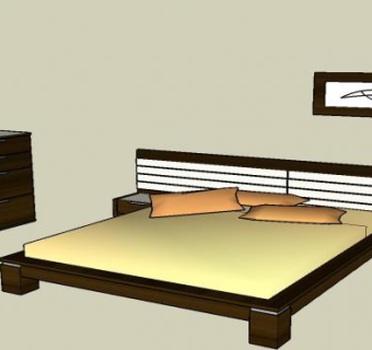 现代风格室内家居主卧室SU模型下载_sketchup草图大师SKP模型