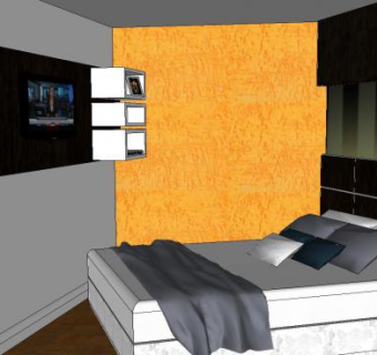 轻快风格家居卧室SU模型下载_sketchup草图大师SKP模型