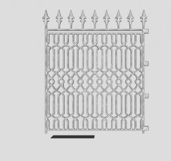 室外铁制镂空防护门下载_sketchup草图大师SKP模型