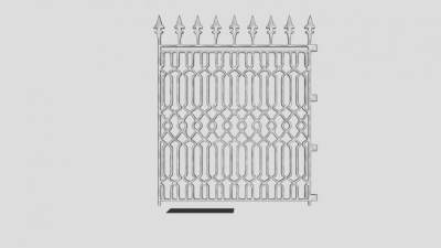 室外铁制镂空防护门下载_sketchup草图大师SKP模型