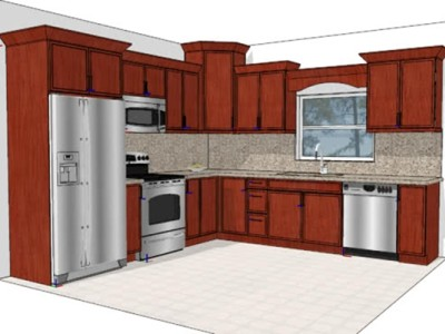 家居封闭转角厨房SU模型下载_sketchup草图大师SKP模型