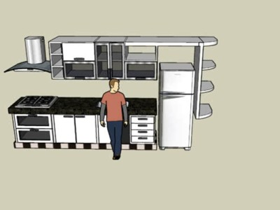 现代家居风格厨房SU模型下载_sketchup草图大师SKP模型