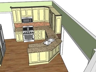 现代厨房橱柜厨柜SU模型下载_sketchup草图大师SKP模型
